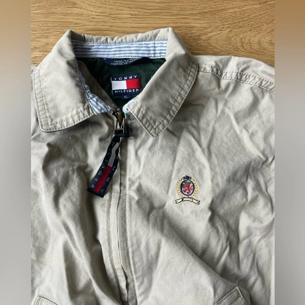 Tommy Hilfiger khaki spring collared bomber style jacket size 5